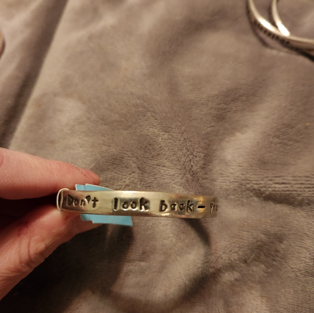 Pewter quote bangle